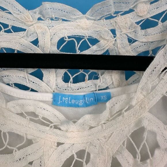 J. Mclaughlin Women's‎ Clarice Lace Cotton Crochet Scallop Blouse White Size XS - Picture 4 of 11